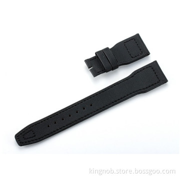 IW-15 Good Quality Handmade Black leather watch with steel buckle